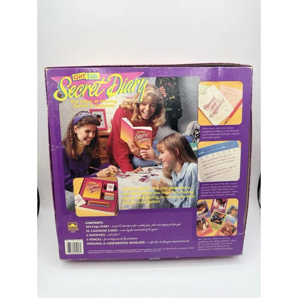 1991 Girl Talk Secret Diary Game Golden 5058 Secrets & Surprises : Read